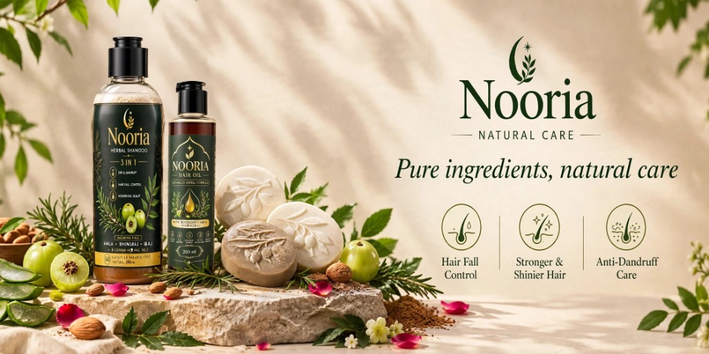 Nooria natural care — herbal shampoo, hair oil, and soaps